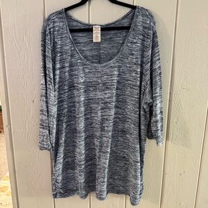 4X women’s Plus Size Faded Glory Heathered Gray Top